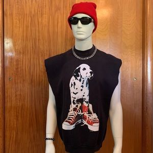 Vintage 101 Dalmatians Movie Cutoff Sweatshirt Sleeveless